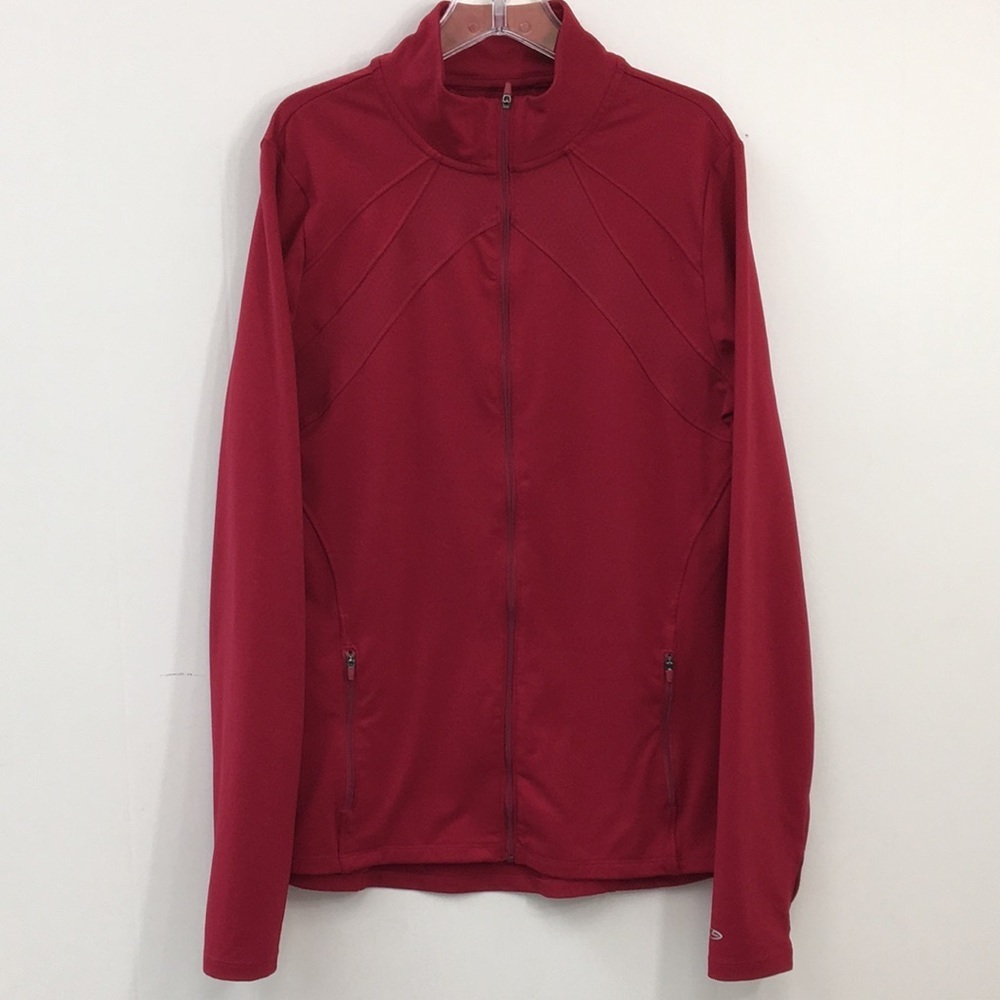 Champion Women's DuoDry Performance Full Zip Dark Pink Jacket Size L EXCELLENT